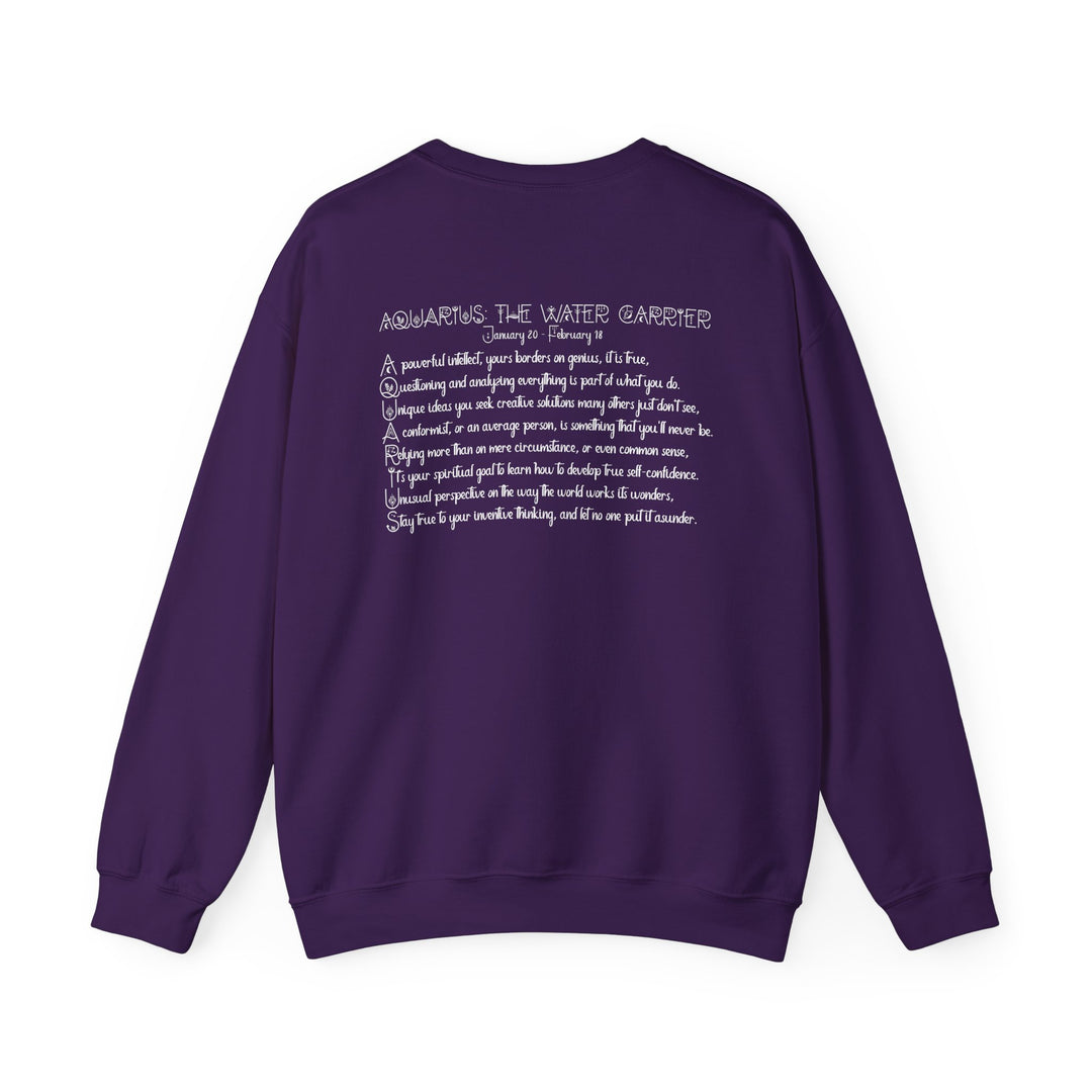 Aquarius Acrostic Poem Astrology Sweatshirt - Unisex