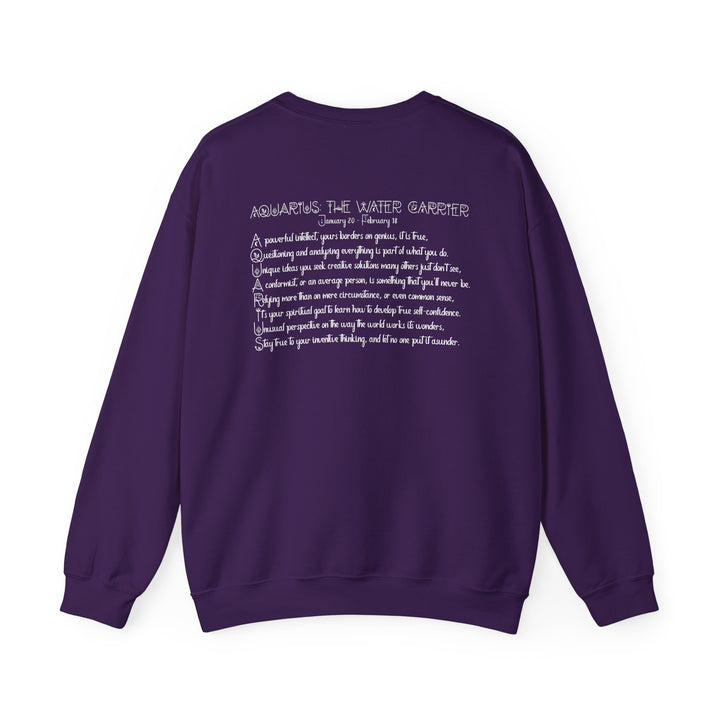 Aquarius Acrostic Poem Astrology Sweatshirt - Unisex