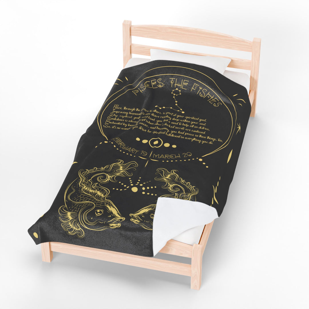 Pisces Acrostic Poem Velveteen Blanket
