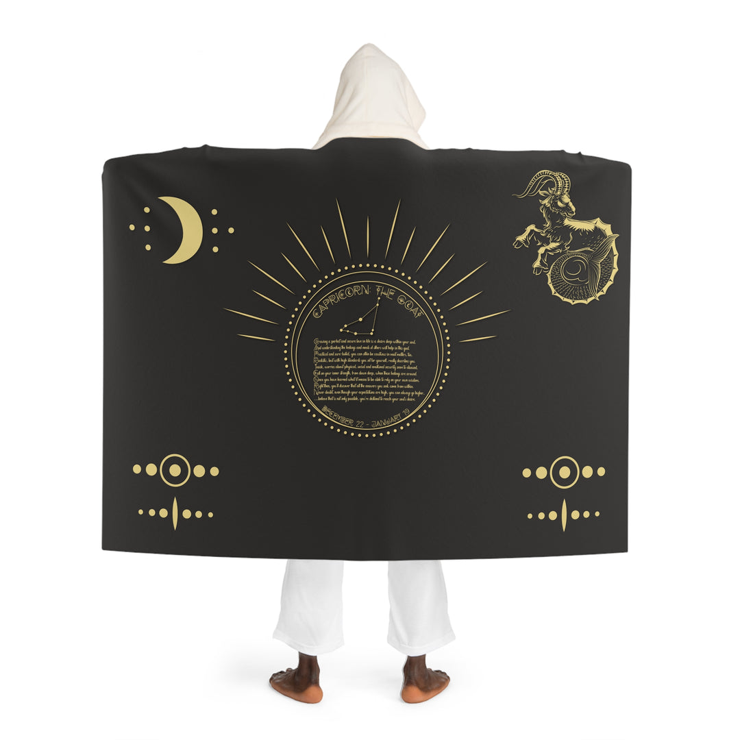 Capricorn Acrostic Poem Sherpa Hooded Blanket