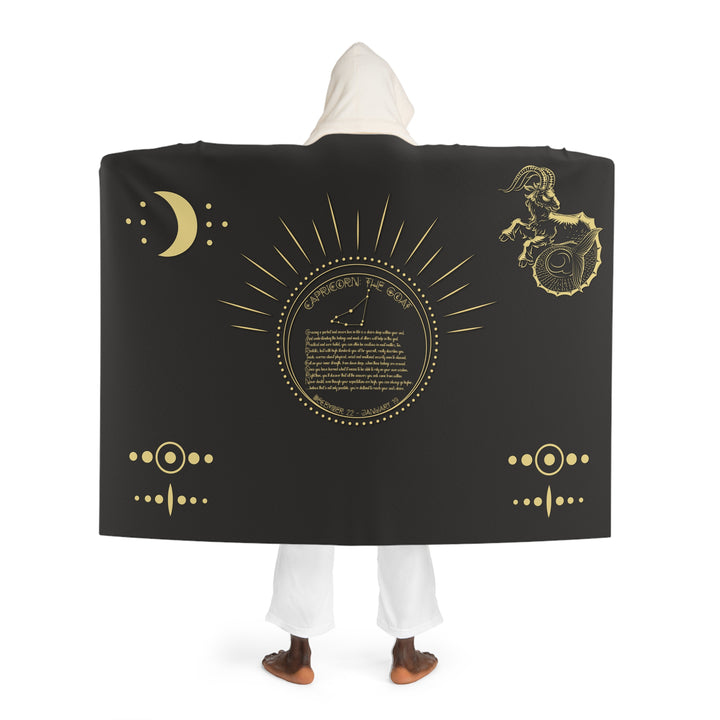 Capricorn Acrostic Poem Sherpa Hooded Blanket
