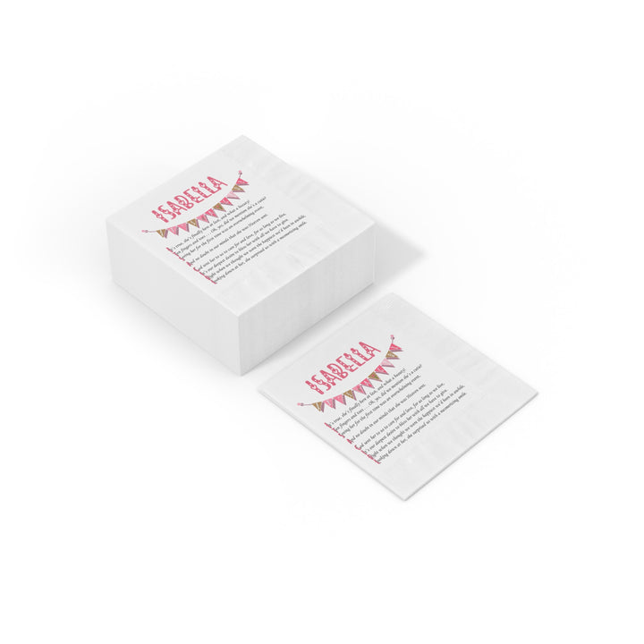 "It's a Girl" White Coined Napkins Baby Shower Napkins - Personalized