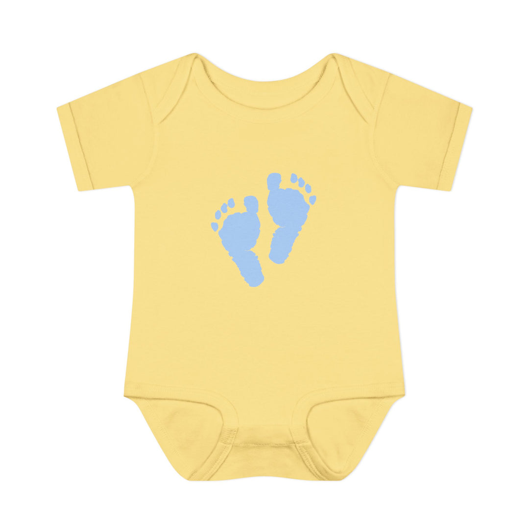 Baby Feet Acrostic Poem Baby Bodysuit - Blue Footprints