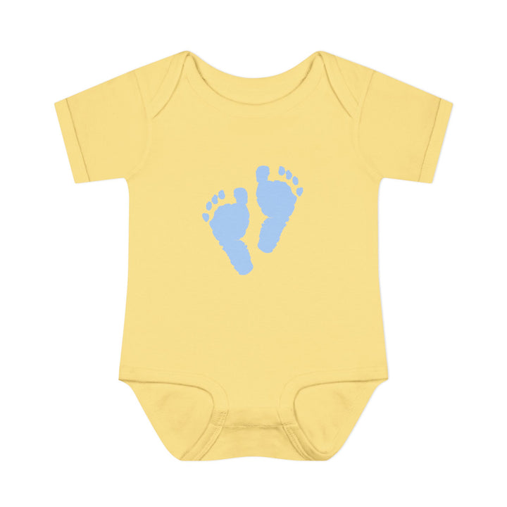 Baby Feet Acrostic Poem Baby Bodysuit - Blue Footprints