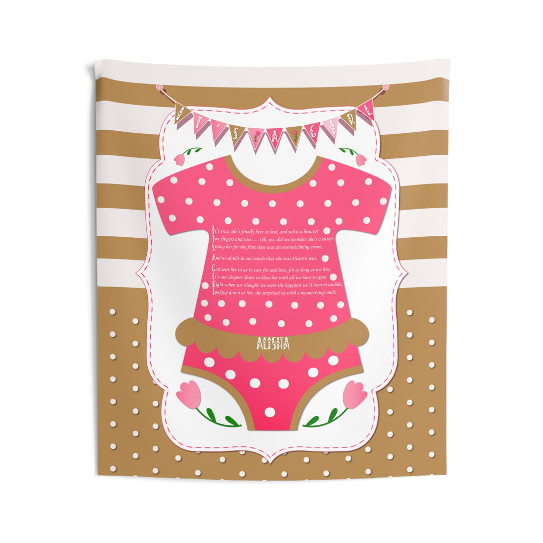 "It’s a Girl" Acrostic Poem Baby Shower Backdrop-Baby Bodysuit - Personalized