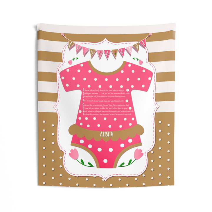 "It’s a Girl" Acrostic Poem Baby Shower Backdrop-Baby Bodysuit - Personalized