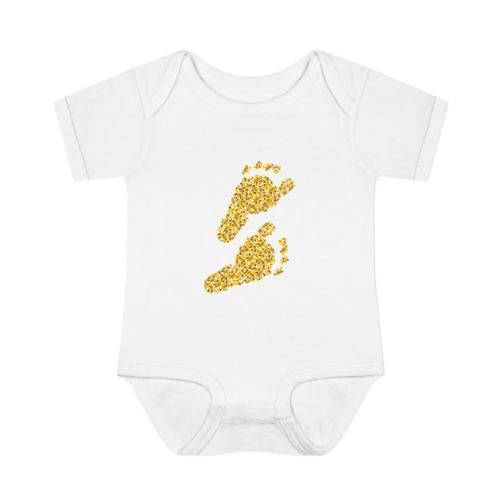 Baby Feet Acrostic Poem Baby Bodysuit - Glitter Footprints