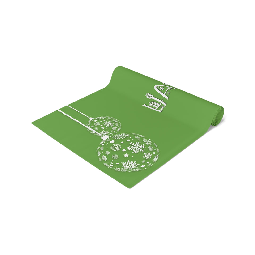 Happy Holidays Acrostic Poem Table Runner - Green-Ornaments