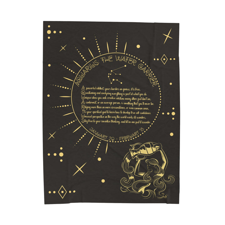 Aquarius Acrostic Poem Velveteen Plush Blanket