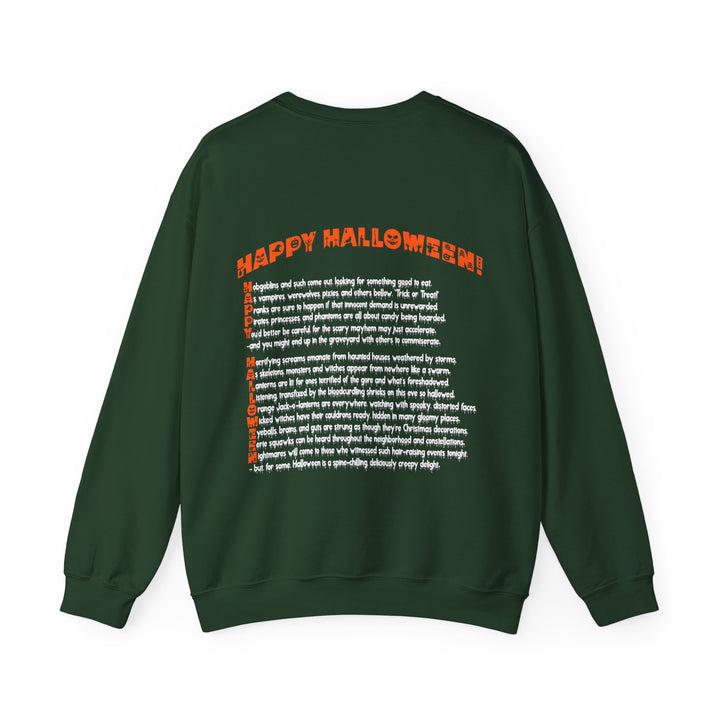 Happy Halloween Acrostic Poem Sweatshirt  - Creepy Modern Witch