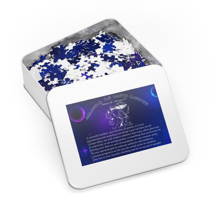 Aquarius Acrostic Poem Puzzle - Tin Box