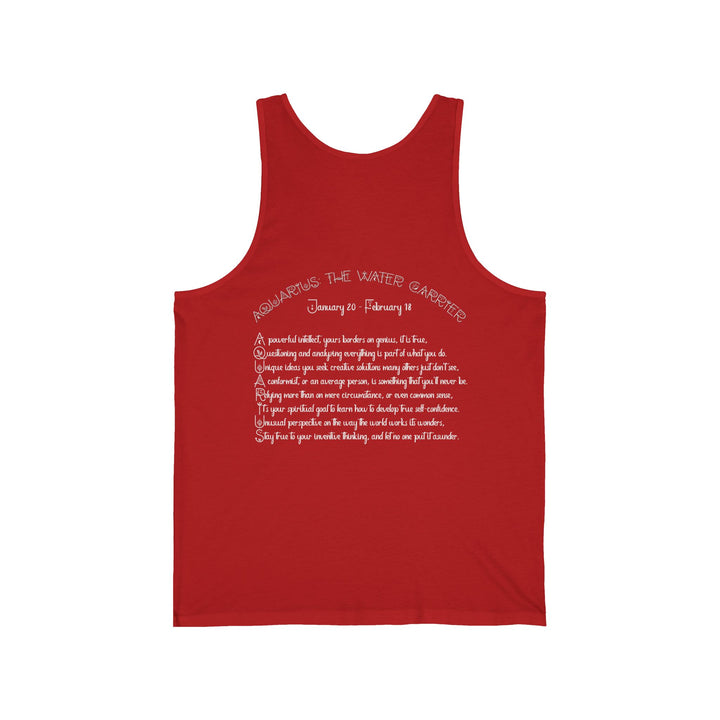 “Aquarius” Acrostic Poem Unisex Jersey Tank