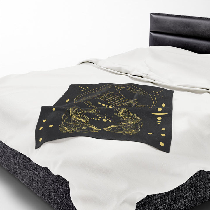 Pisces Acrostic Poem Velveteen Blanket