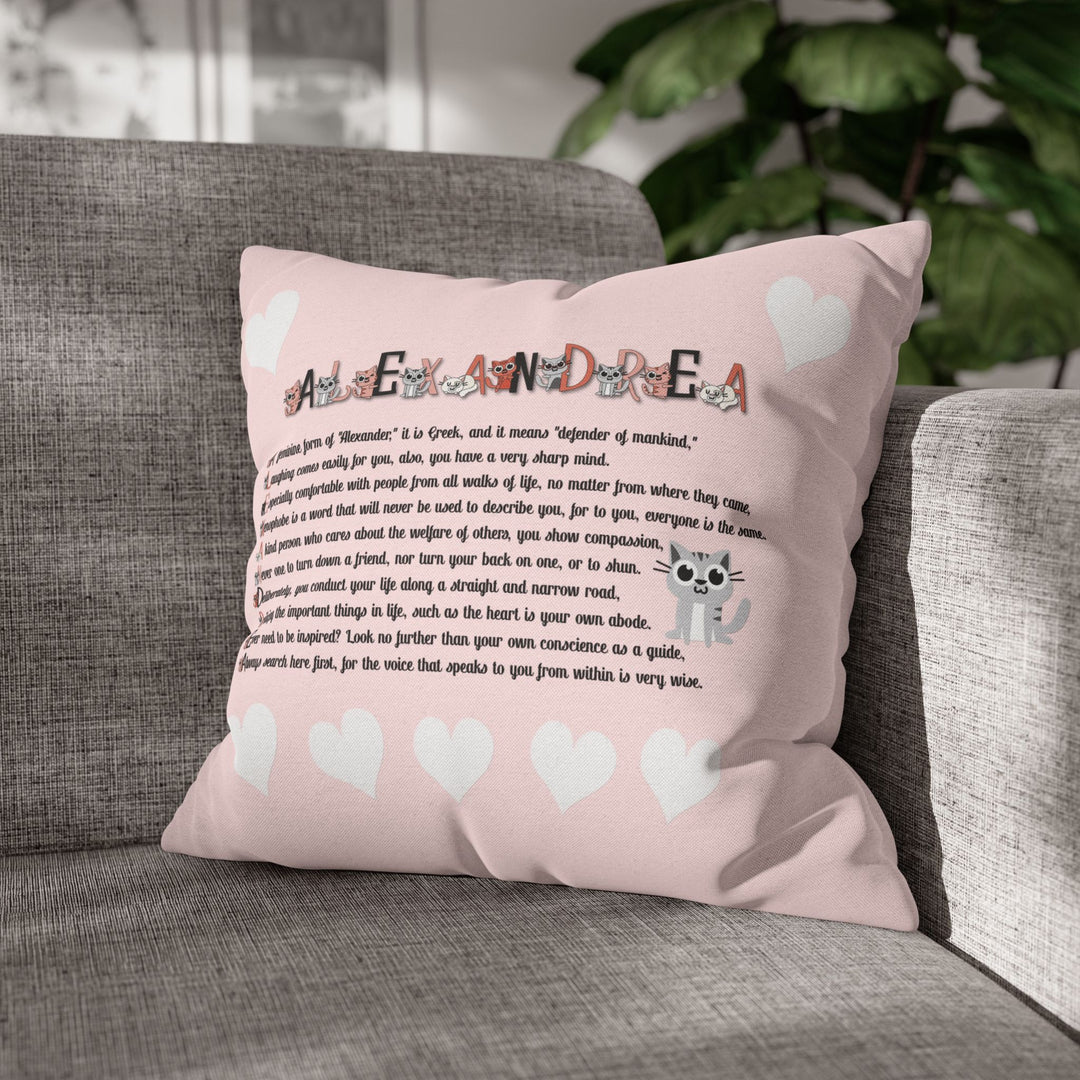 Namesakes Acrostic Poem Pillow Cover - Kitty Design