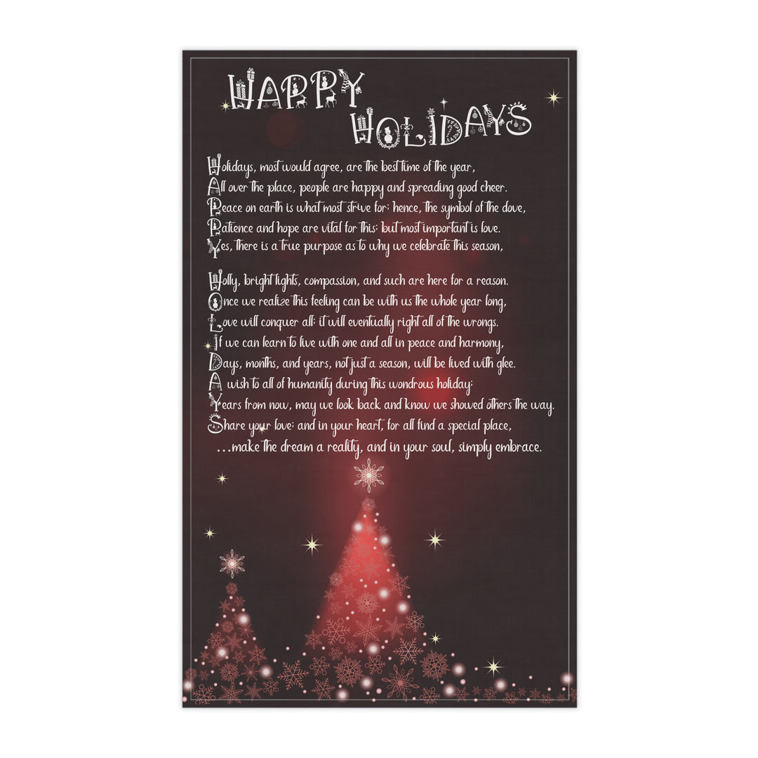 Happy Holidays Kitchen Towels - Burgandy