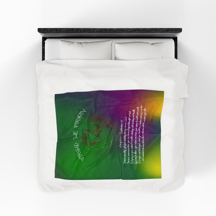 Virgo Acrostic Poem Velveteen Plush Blanket - Colored