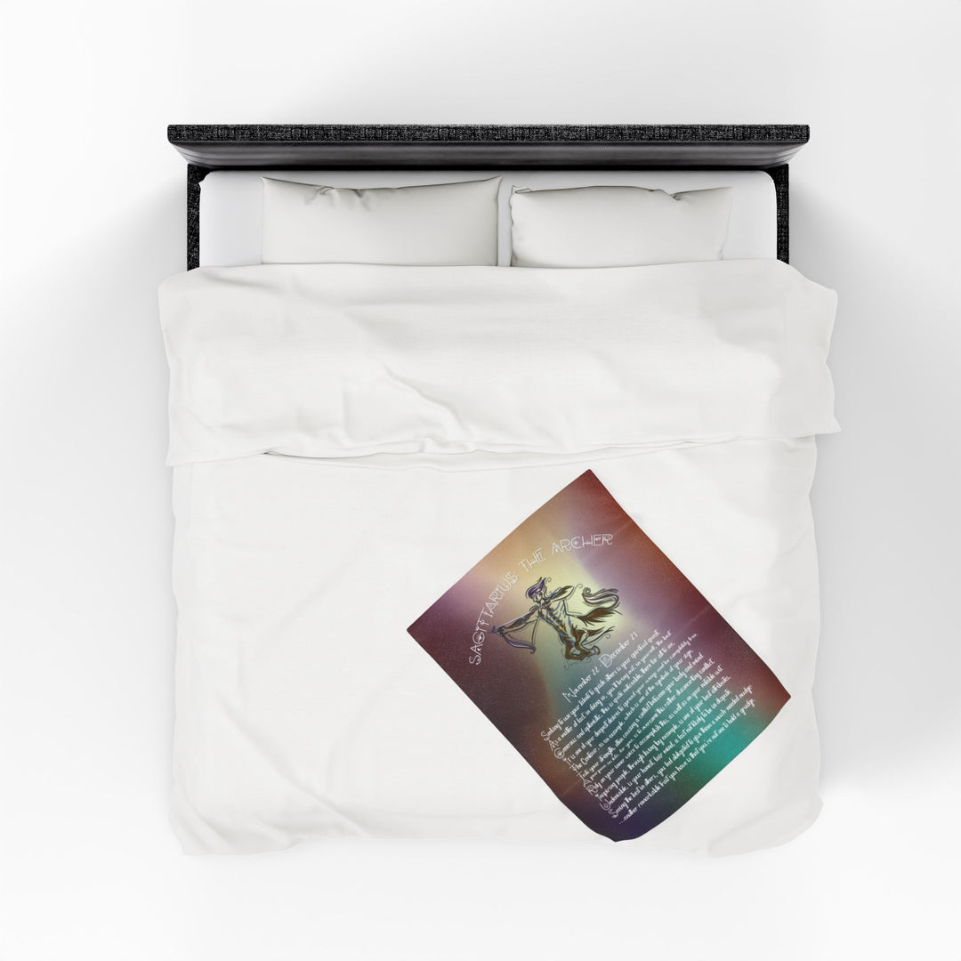 Sagittarius Acrostic Poem Velveteen Plush Blanket - Colored