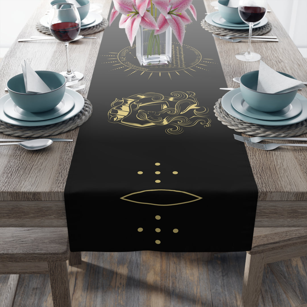 Aquarius Acrostic Poem Table Runner