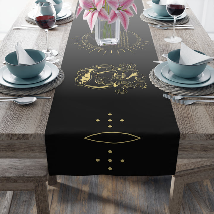Aquarius Acrostic Poem Table Runner