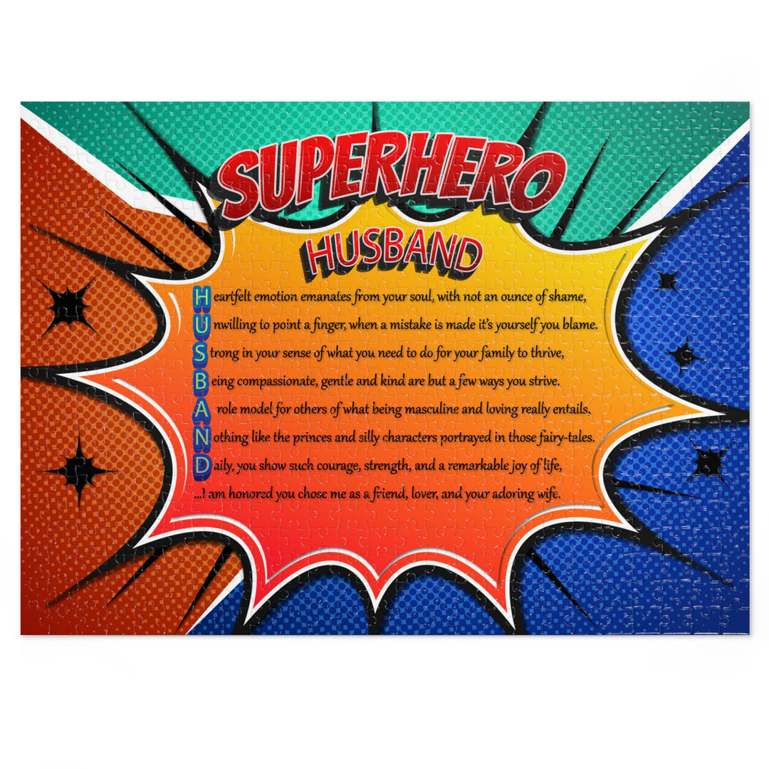 Husband Acrostic Poem Puzzle - Comic Style- Tin Box