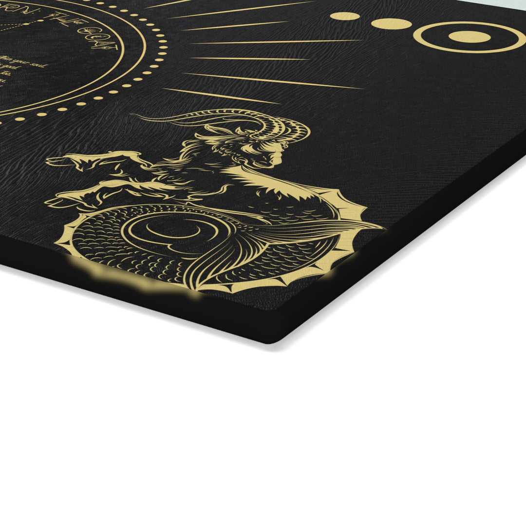 Capricorn Acrostic Poem Glass Cutting Board