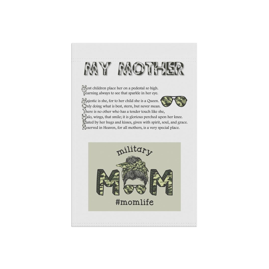 FIX GRAPHIC My Mother Acrostic Poem outdoor/Garden Banner - Camo