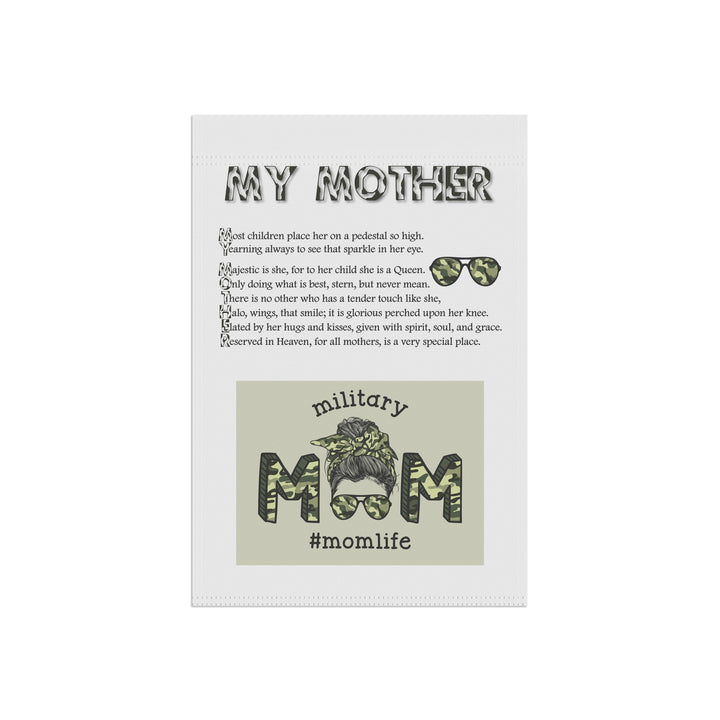 FIX GRAPHIC My Mother Acrostic Poem outdoor/Garden Banner - Camo