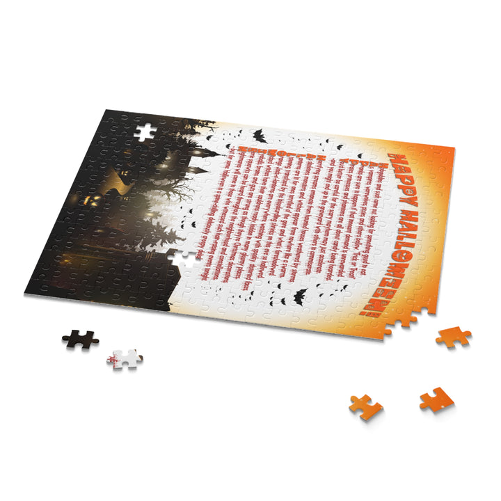 Happy Halloween Acrostic Poem Puzzle - Haunted Mansion - Cardboard Box