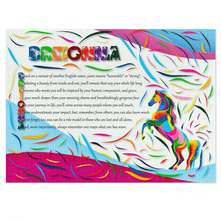 Namesakes Acrostic Poem Jigsaw Puzzle - Horse - Personalized - Tin Box