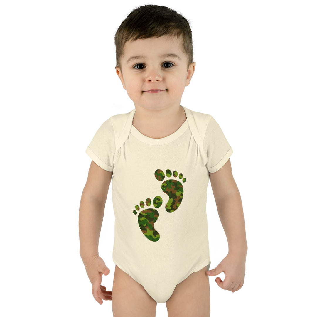 Baby Feet Acrostic Poem Baby Bodysuit - Camo