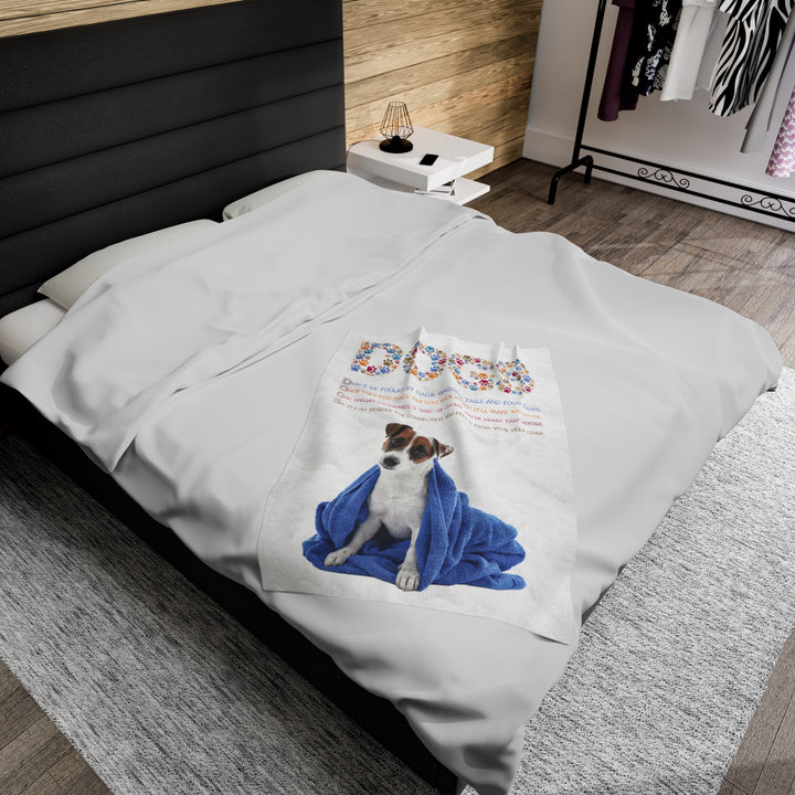 It's Just a Phrase Velveteen Plush Blanket with Acrostic Poem "Dogs" - Terrier