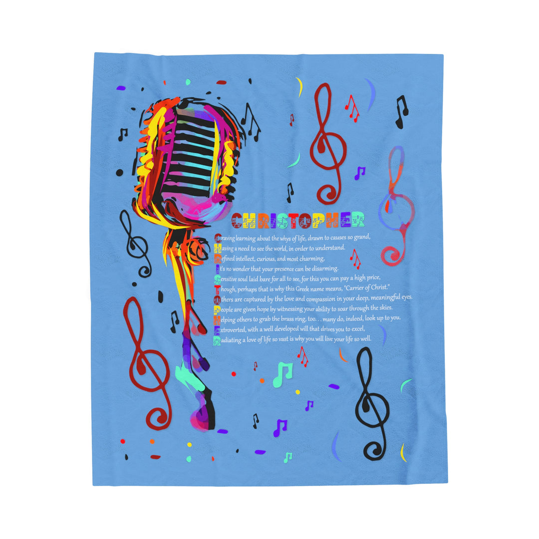 Namesakes Acrostic Poem on Velveteen Plush Blanket