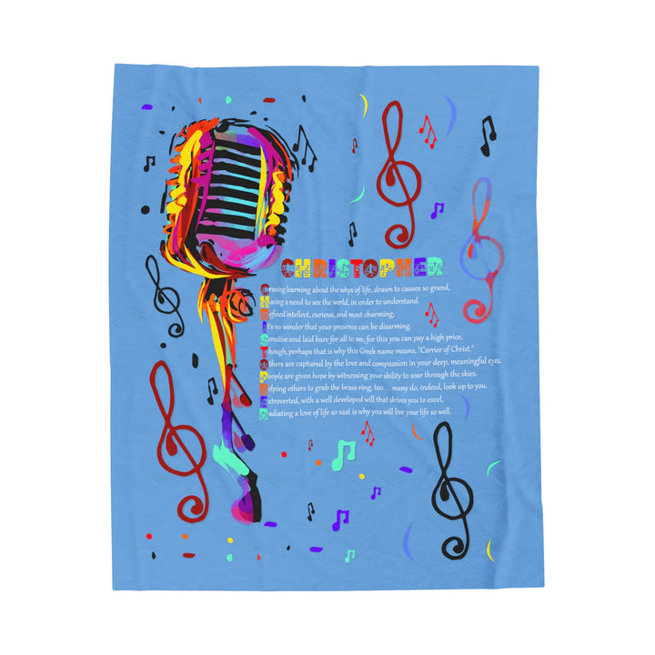 Namesakes Acrostic Poem on Velveteen Plush Blanket