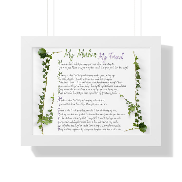 It's Just a Phrase "My Mother, My Friend" Framed Acrostic Poem Print