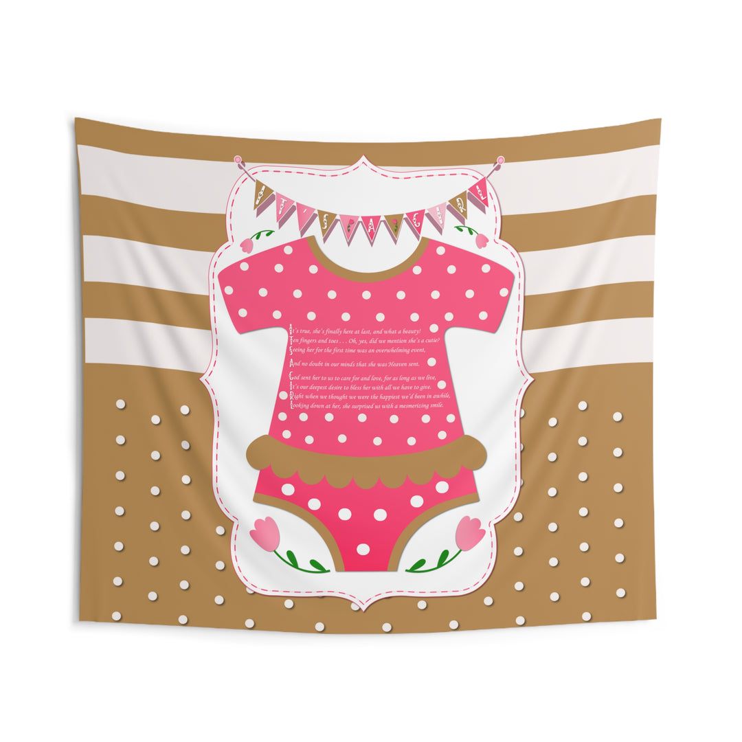 "It's a Girl" Acrostic Poem Baby Shower Backdrop-Baby Bodysuit - No Personalization