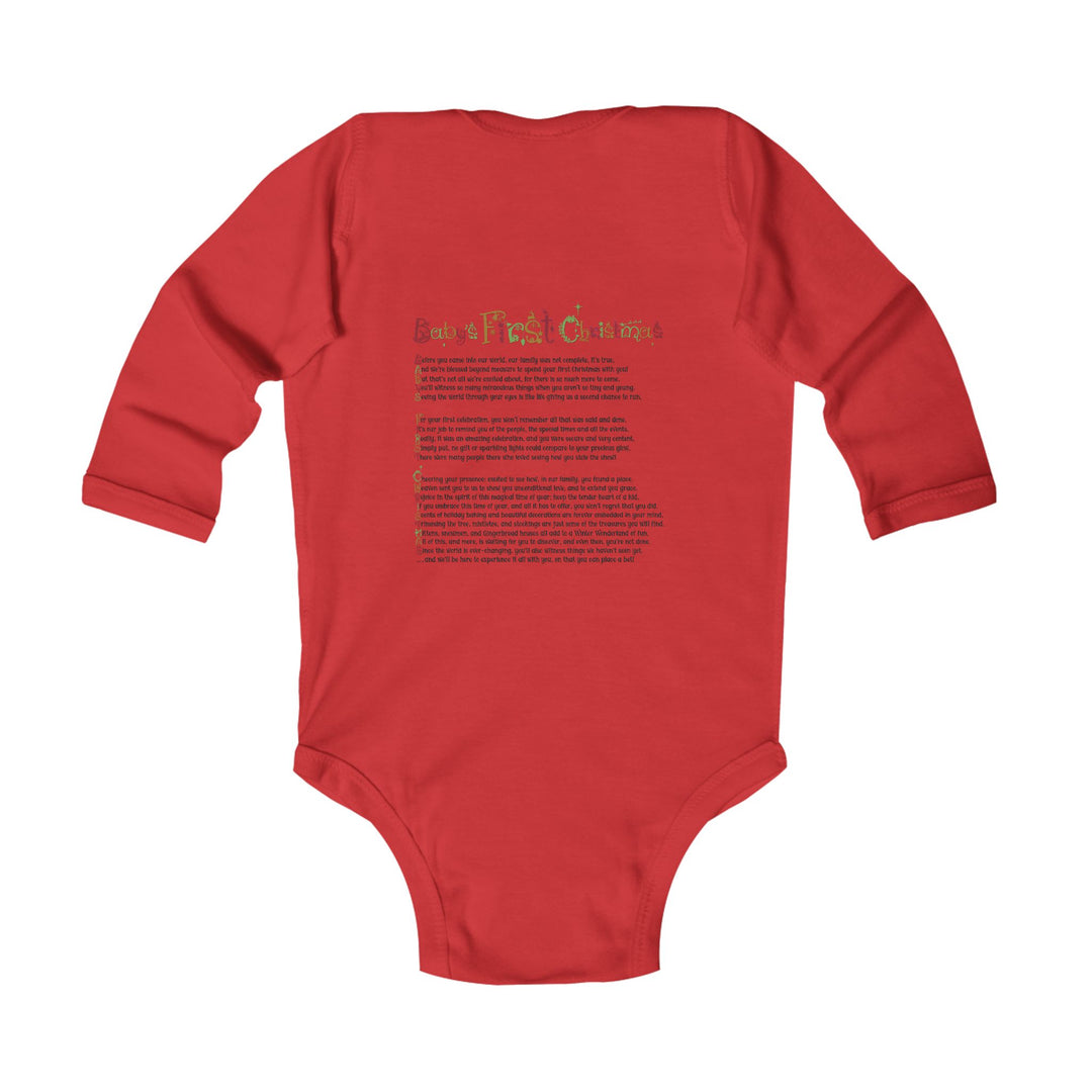 Baby’s First Christmas Acrostic Poem Infant Long Sleeve Bodysuit - Personalized