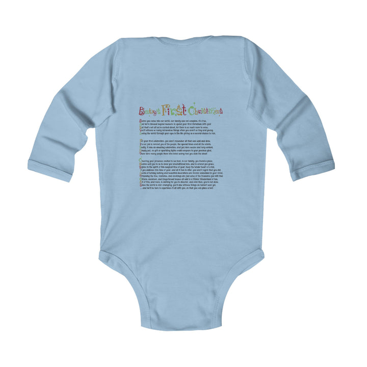 Baby’s First Christmas Acrostic Poem Infant Long Sleeve Bodysuit - Personalized