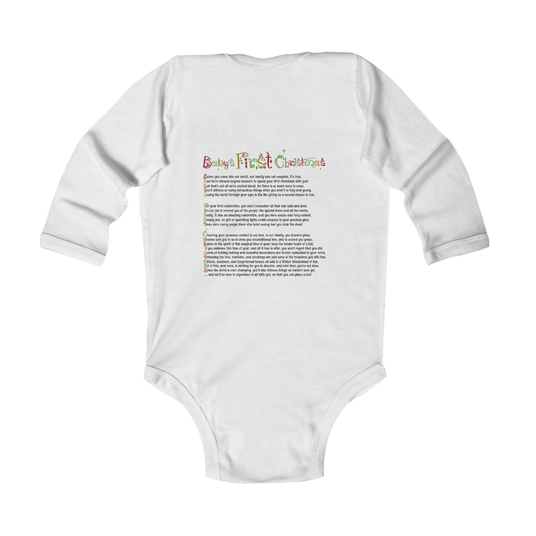 Baby’s First Christmas Acrostic Poem Infant Long Sleeve Bodysuit - Personalized