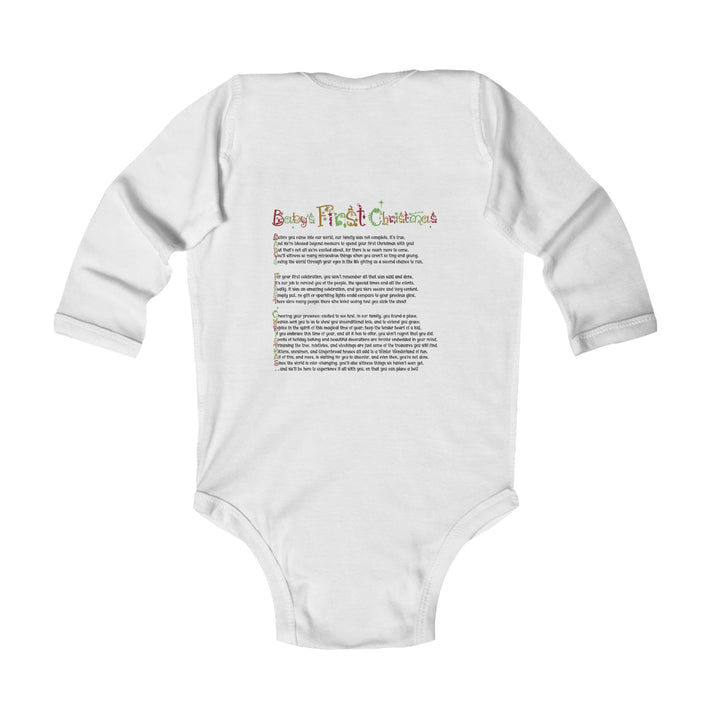 Baby’s First Christmas Acrostic Poem Infant Long Sleeve Bodysuit - Personalized