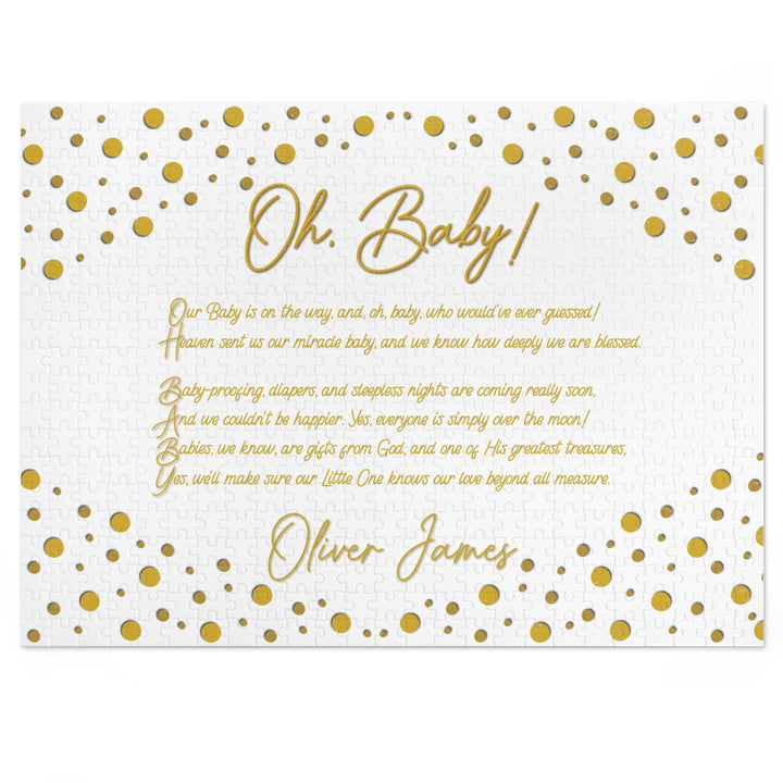 Oh, Baby! Acrostic Poem Jigsaw Puzzle - Personalized - Tin Box