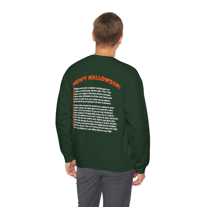 Happy Halloween Acrostic Poem Sweatshirt - "Rock On" Hand and Zombies