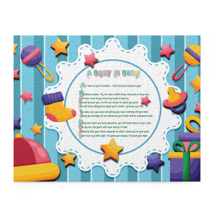 A Baby is Born Acrostic Poem Puzzle - Stars - Cardboard