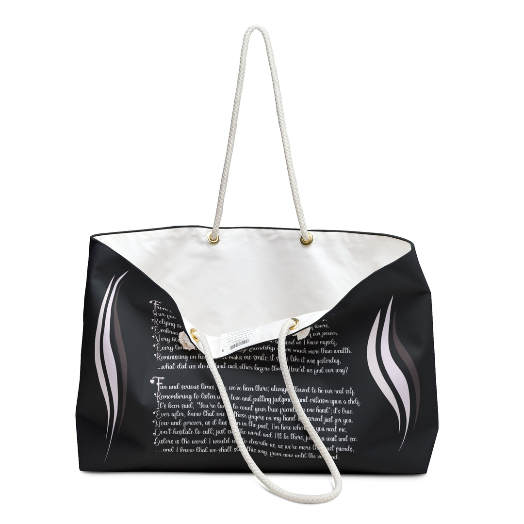 Forever Friends Weekender Tote Bag - Black and Pink - Personalized