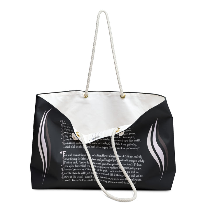 Forever Friends Weekender Tote Bag - Black and Pink - Personalized