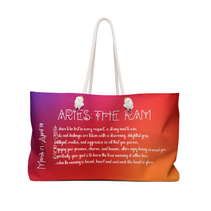 Aries Acrostic Poem Weekender Bag