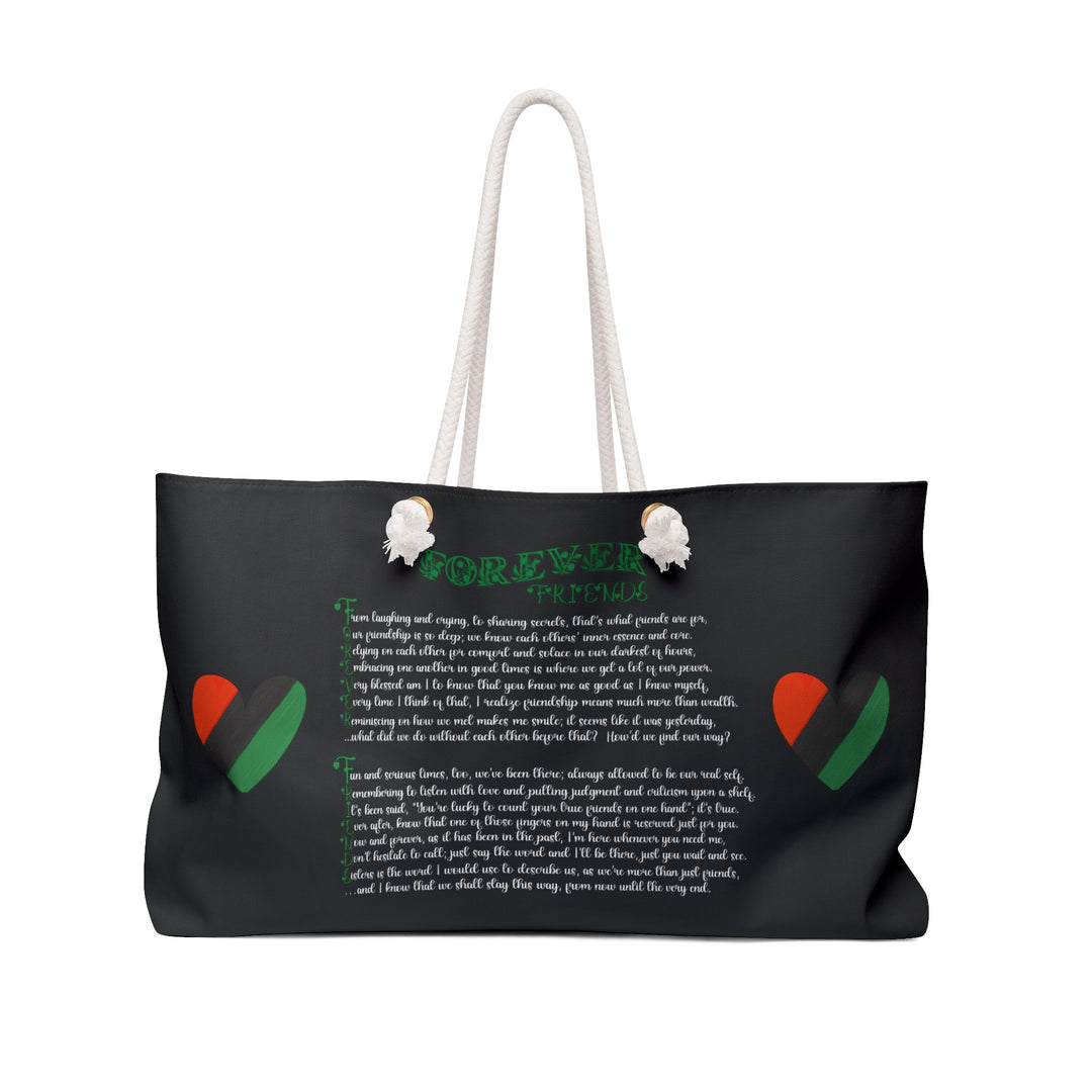 Personalized Tote Bag with Acrostic Poem Spelling Out "Forever Friends"