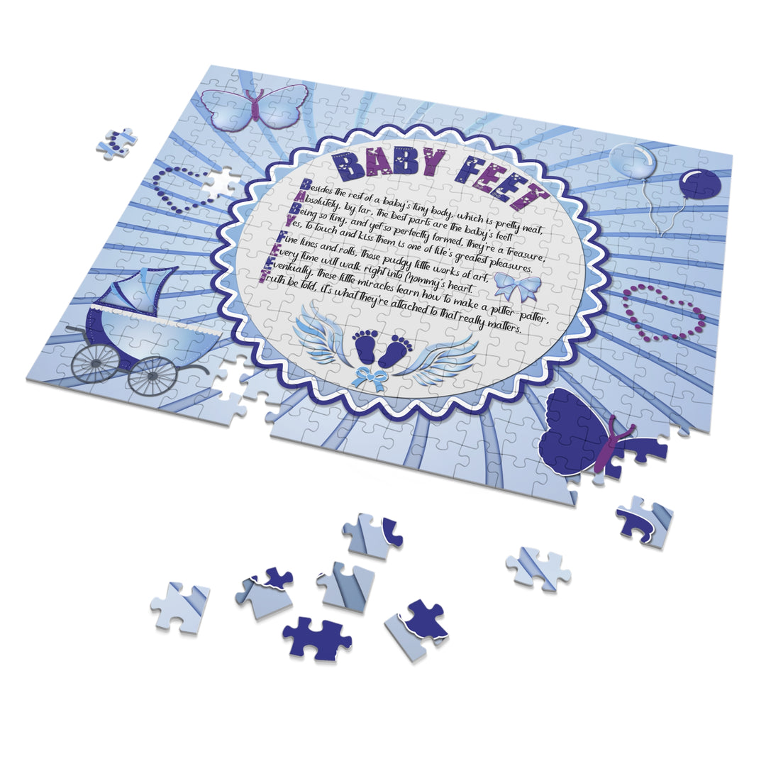 Baby Steps Acrostic Poem Jigsaw Puzzle - "Baby feet" - Blue