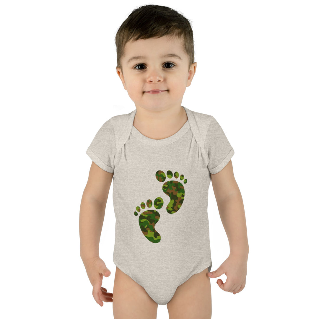 Baby Feet Acrostic Poem Baby Bodysuit - Camo