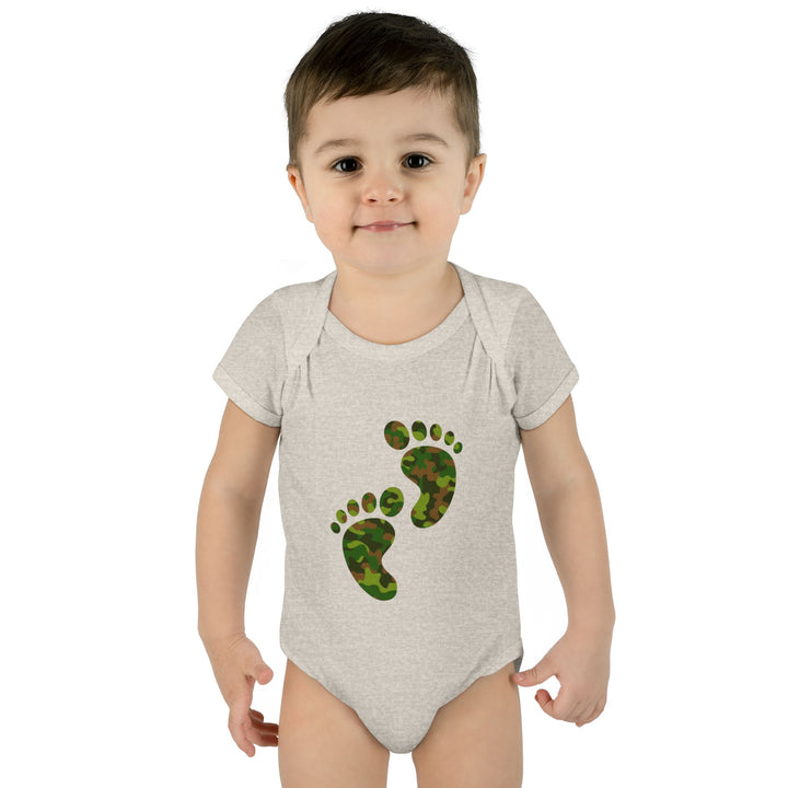 Baby Feet Acrostic Poem Baby Bodysuit - Camo