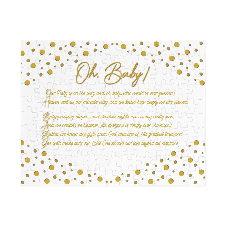 Oh, Baby! Acrostic Poem Jigsaw Puzzle - No Personalization - Tin Box